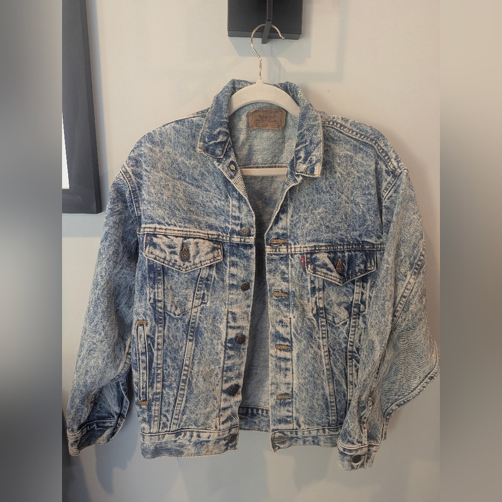 Levi's Vintage Acid Wash Blue Denim Jacket Men's Small